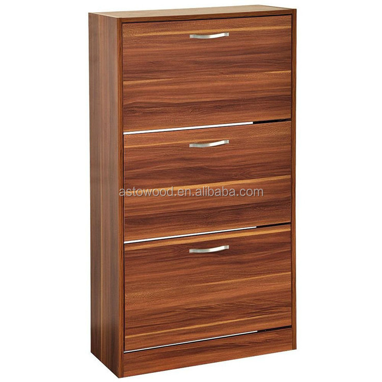 wooden melamine PB Shoe cabinet rack for 16 pair shoes hallway furniture cheap factory price