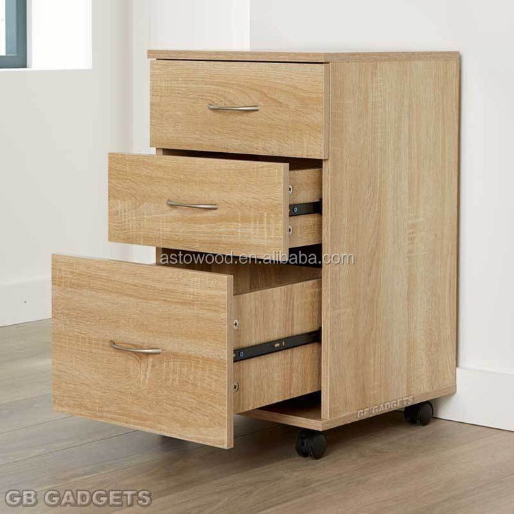 Mobile 3 Drawer White Under Desk Pedestal Unit