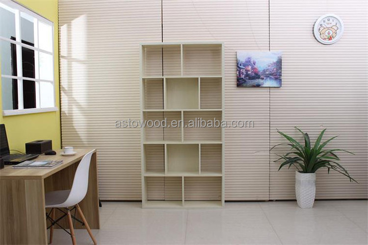 New Design cheap factory price wooden tall bookshlef storage with 12 cubes