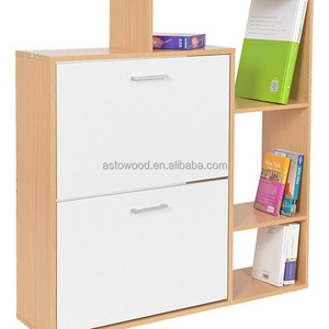 Wood Effect Shoe Cabinet withTwo Drawers and Storage Shelf