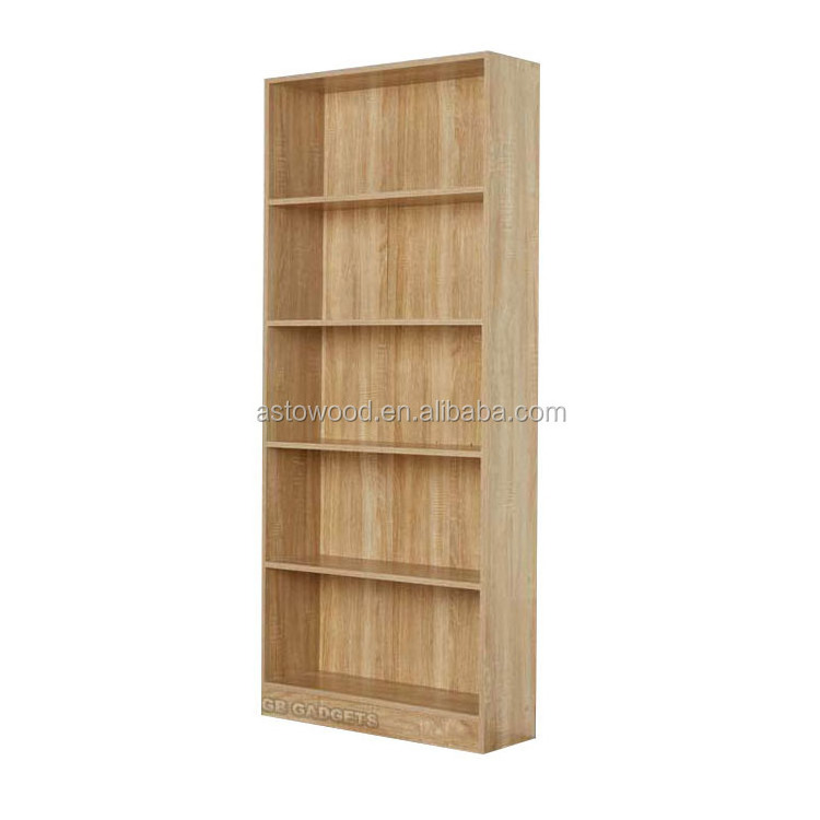 Tall Bookcase Storage Wooden Book Shelf Home Office 5 Shelves