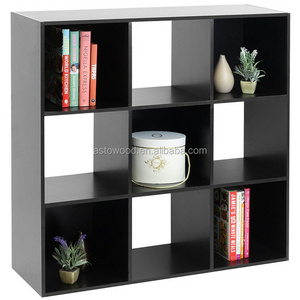 Black 9 Cube Modular Square Storage Shelf 3 Tier Display Unit