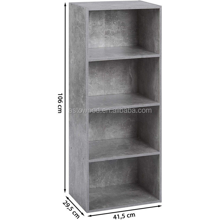 modern home and office use 4 Tier Open Wood Shelf bookcase