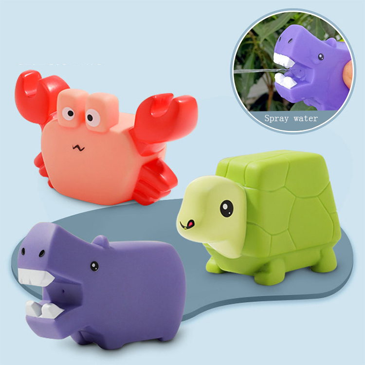 Baby Cartoon Animal Sound Silicone Squeeze Squirter Water Toys Bath Squirts Water Bath Toy for Kids