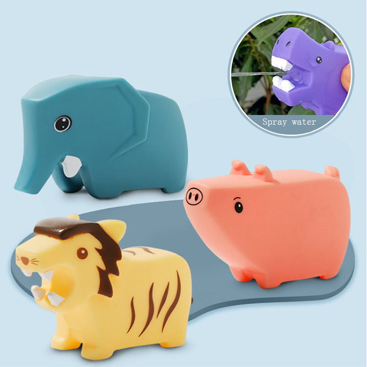 Baby Cartoon Animal Sound Silicone Squeeze Squirter Water Toys Bath Squirts Water Bath Toy for Kids