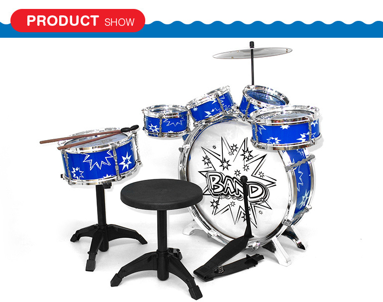 Children love musical instrument rolling acoustic drum set for kids