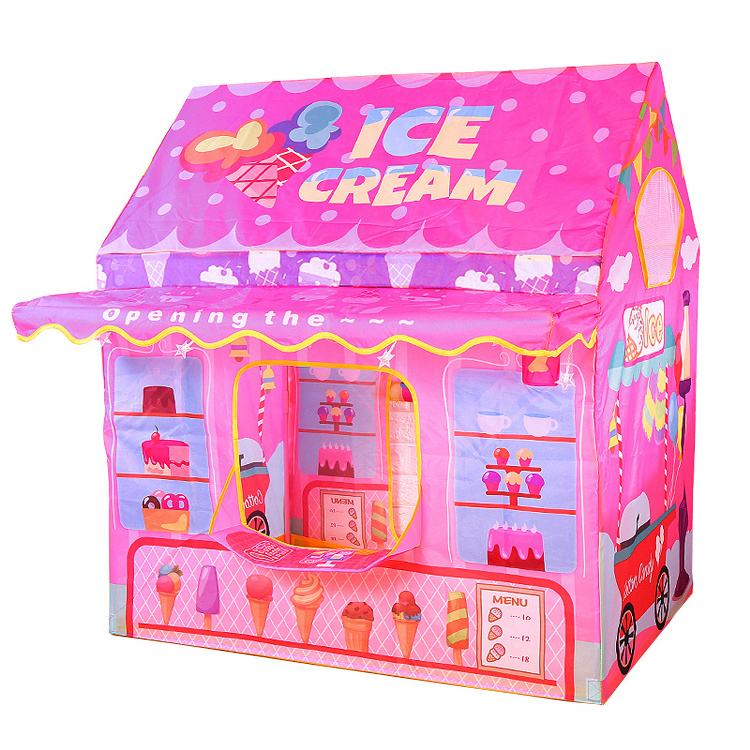 Children's Room Tent Ice Cream Play House Tent With Star Lights Large Kids Play House Tent