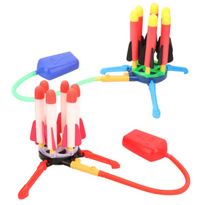 Outdoor Toys 6 Shooter Light Eva Foam Foot Pump Stomp Air Power Launcher Rockets Toys For Kids