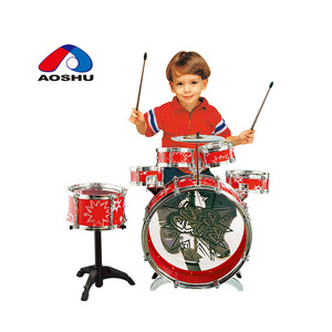 Children love musical instrument rolling acoustic drum set for kids