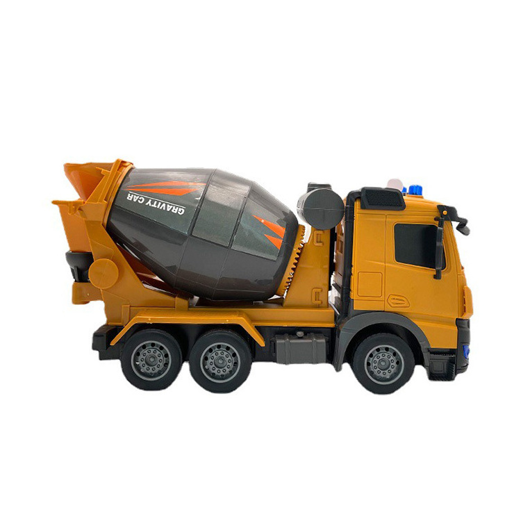 Wholesale Musical Light up Car Friction Powered Cement Mixer Diecast Car Engineering Model Construction Truck Toy for Kids