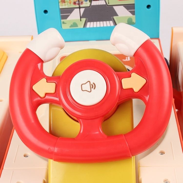 OEM ODM Factory ABS 2 in 1 Deformation DIY City Baby Musical Kids School Toy Bus for learning driving