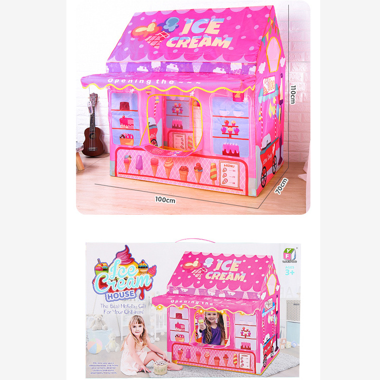 Children's Room Tent Ice Cream Play House Tent With Star Lights Large Kids Play House Tent