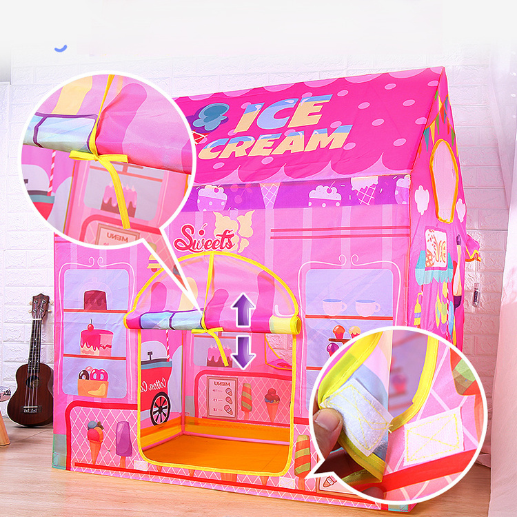 Children's Room Tent Ice Cream Play House Tent With Star Lights Large Kids Play House Tent