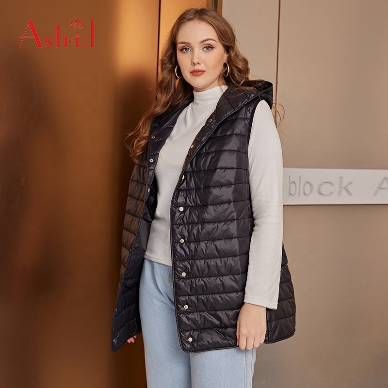 New fashion wholesale ladies waterproof  plus size puffer vest quilted jacket women windproof  black puffer coat woman