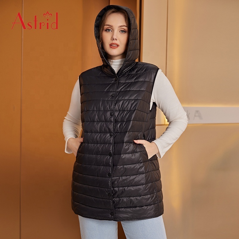 New fashion wholesale ladies waterproof  plus size puffer vest quilted jacket women windproof  black puffer coat woman