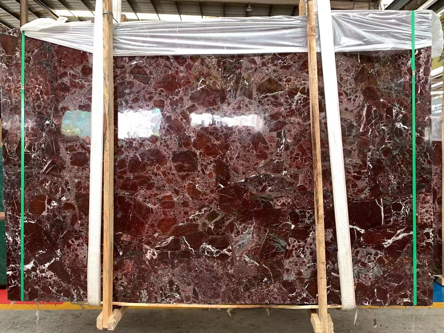 AST OEM/ODM marbre baldosa natural glossy stone high hardness Rosso Lepanto Floor and wall Marble tiles