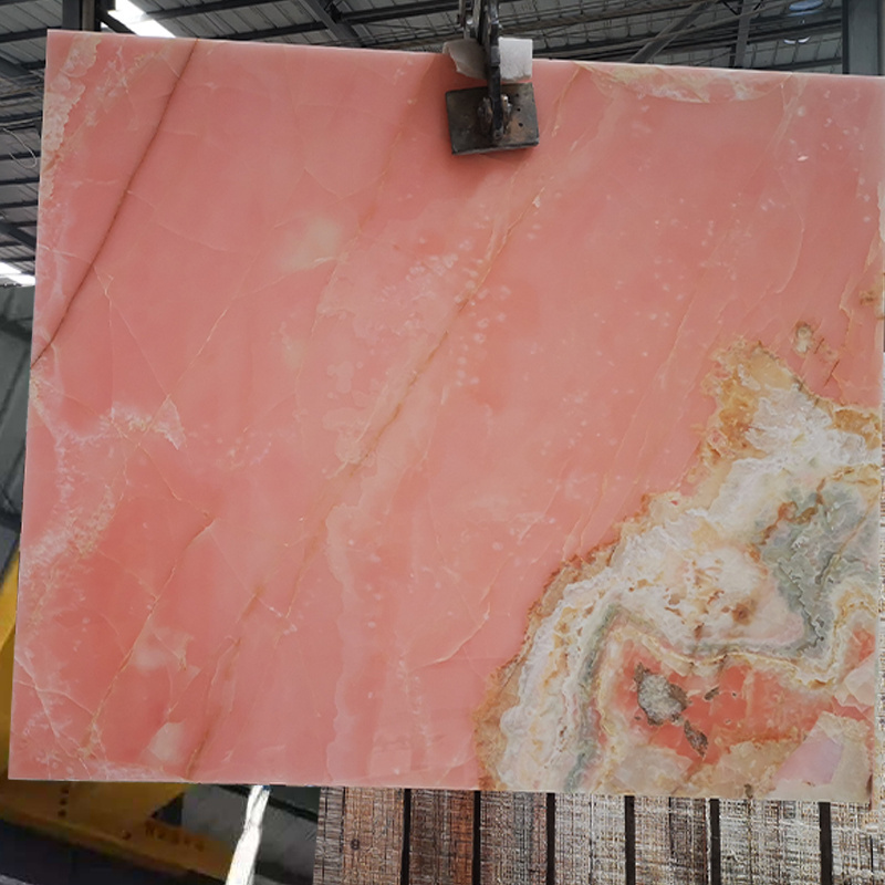 AST OEM ODM Natural Polished Marble Onice onyx wall panel Marble background wall design pink onyx slabs for interior decoration