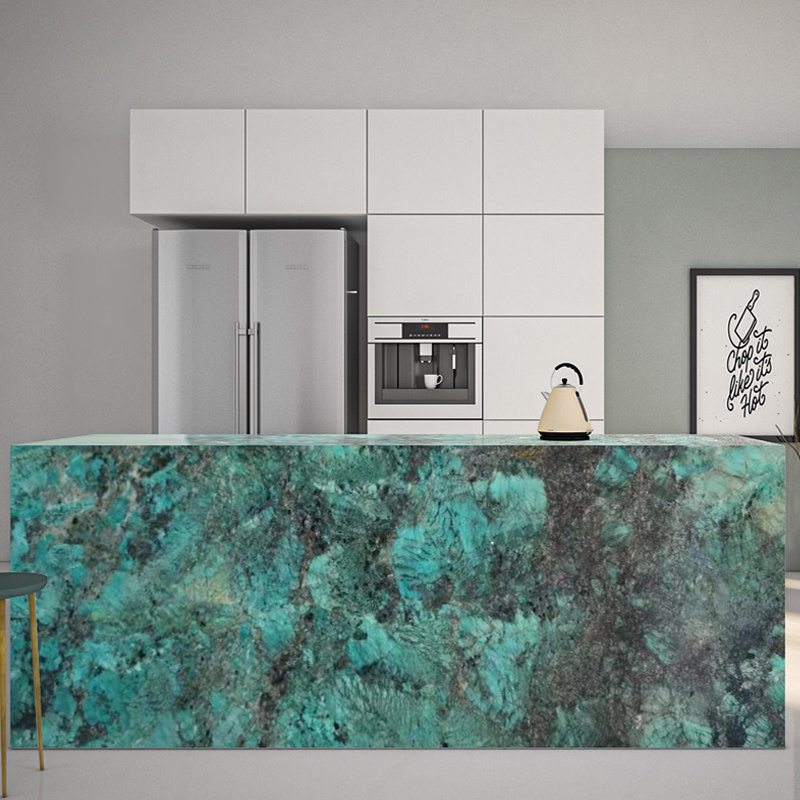 Natural Stone Polished Tile Jumbo Slab Wall Amazonite Turquoise Granite Green