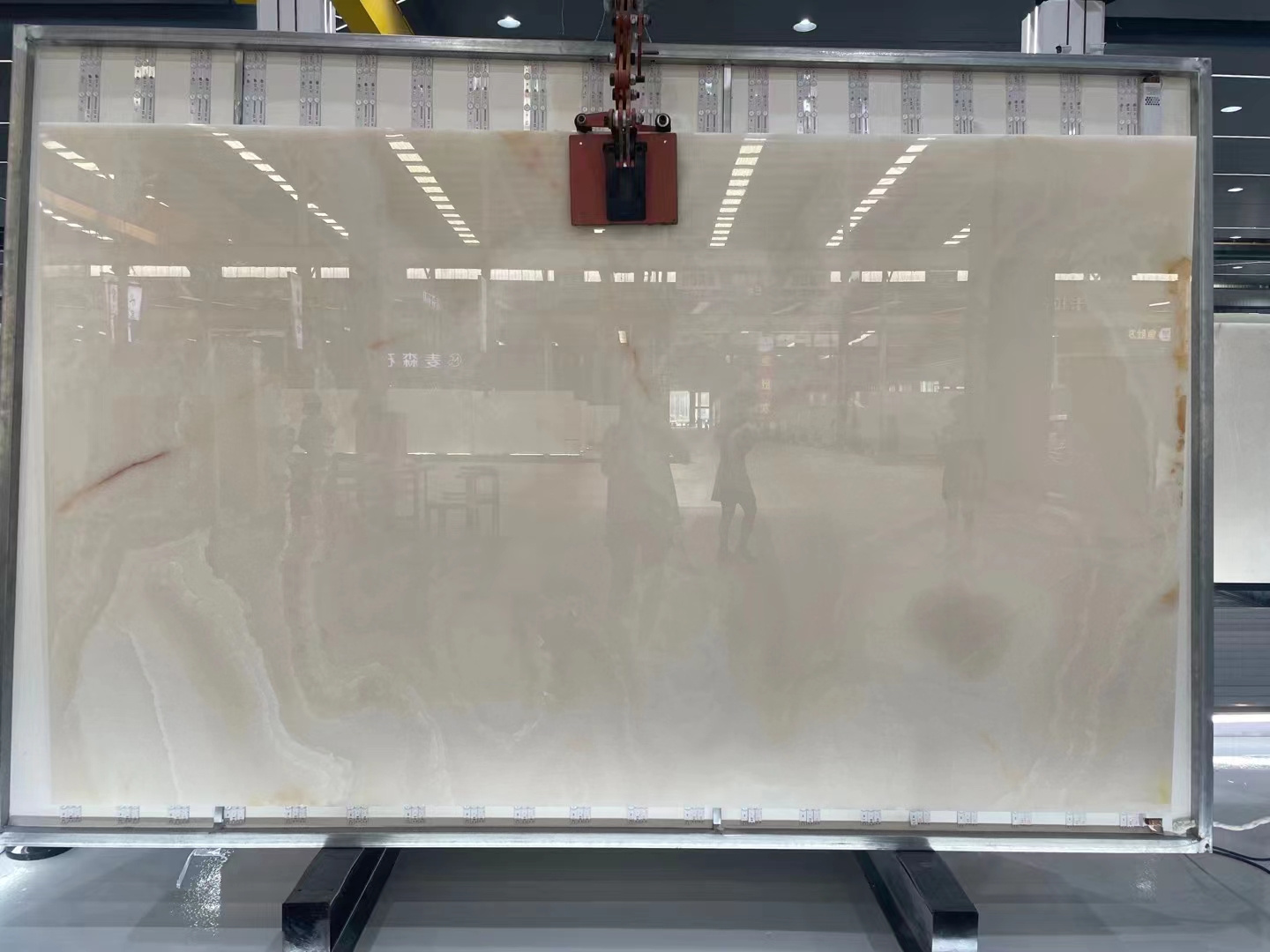 AST OEM/ODM onix natural 16mm white onyx glossy stone high transmittance luxury polished onyx slabs