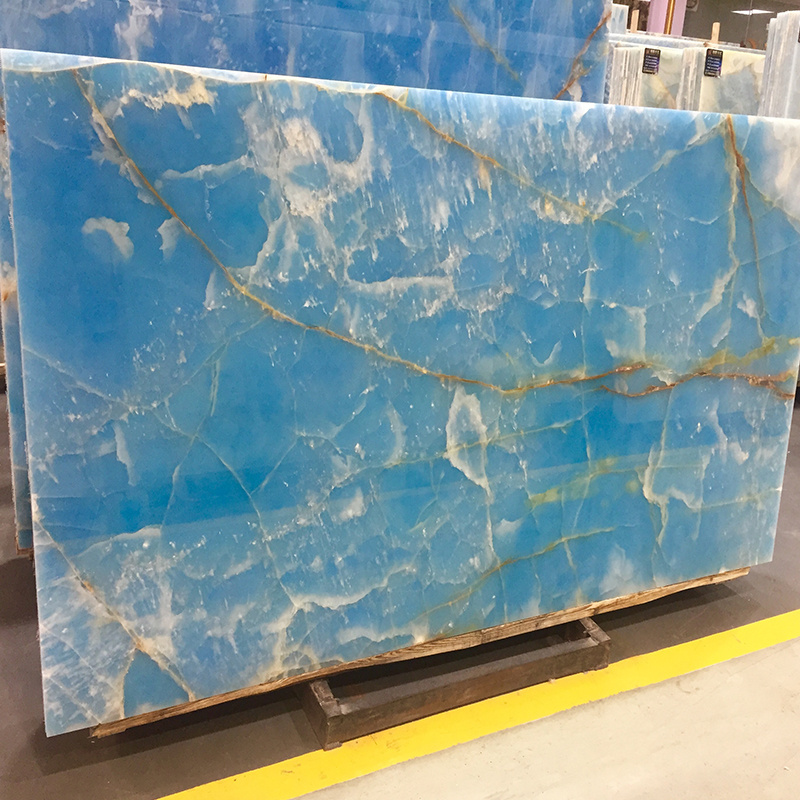 onix Onice Luxury Hight Grade Jumbo Large Translucent countertops kitchen Slabs Tiles losas backlit Sky Blue Onyx Marble