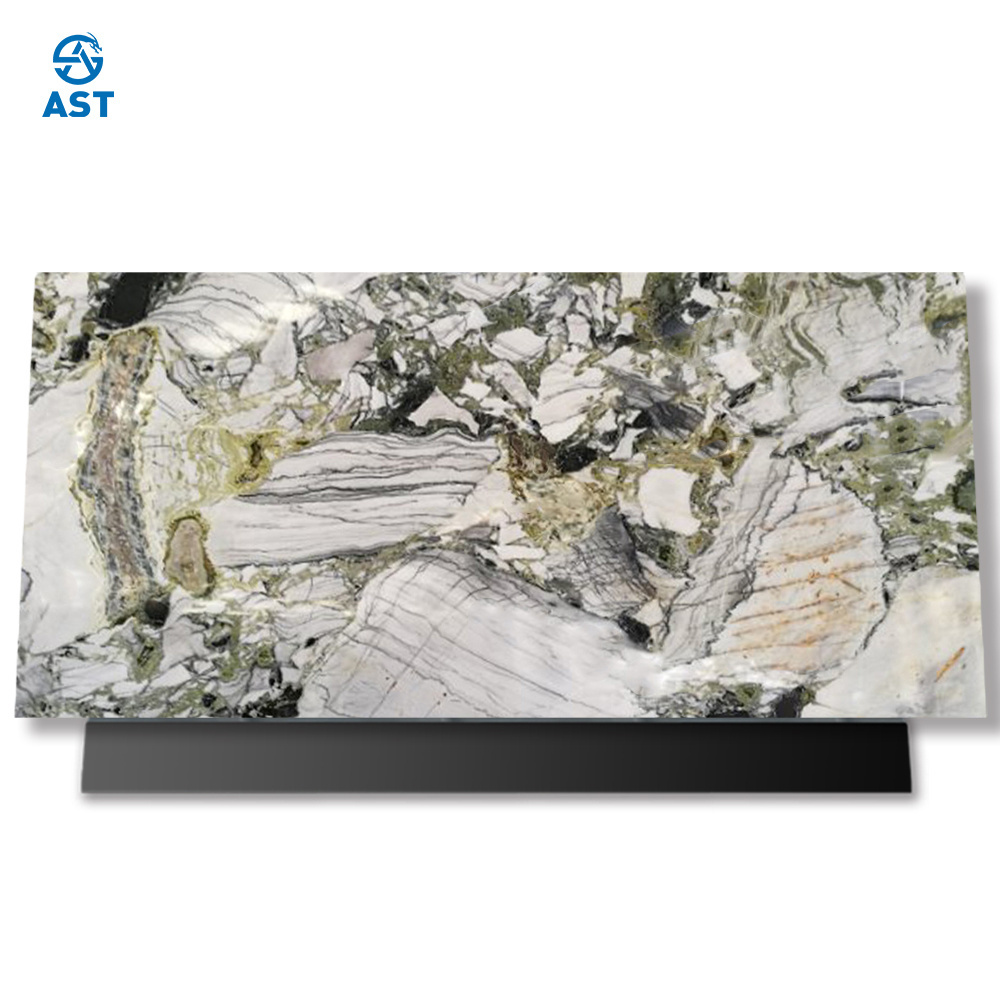 AST OEM ODM Natural Green Marble Polished Wholesale Price Marmor Custom Cold Emerald Marble Tiles for Wall Floor