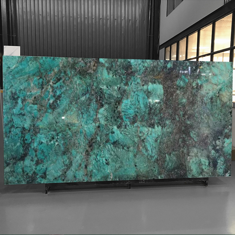 Natural Stone Polished Tile Jumbo Slab Wall Amazonite Turquoise Granite Green