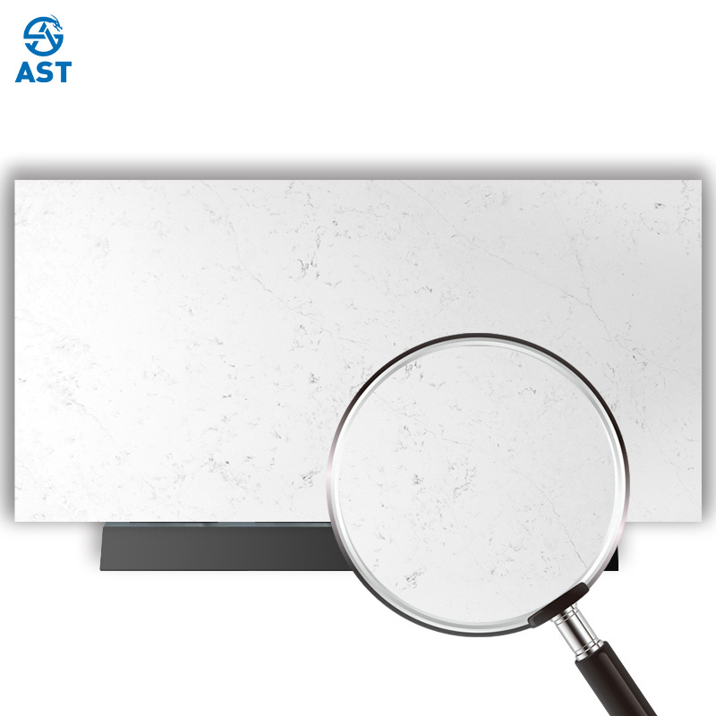 AST OEM/ODM fliese Cuarzo encimeras losa 4002 Aritificial Stone Marble series ocean carrara solid Quartz Countertop For kitchen