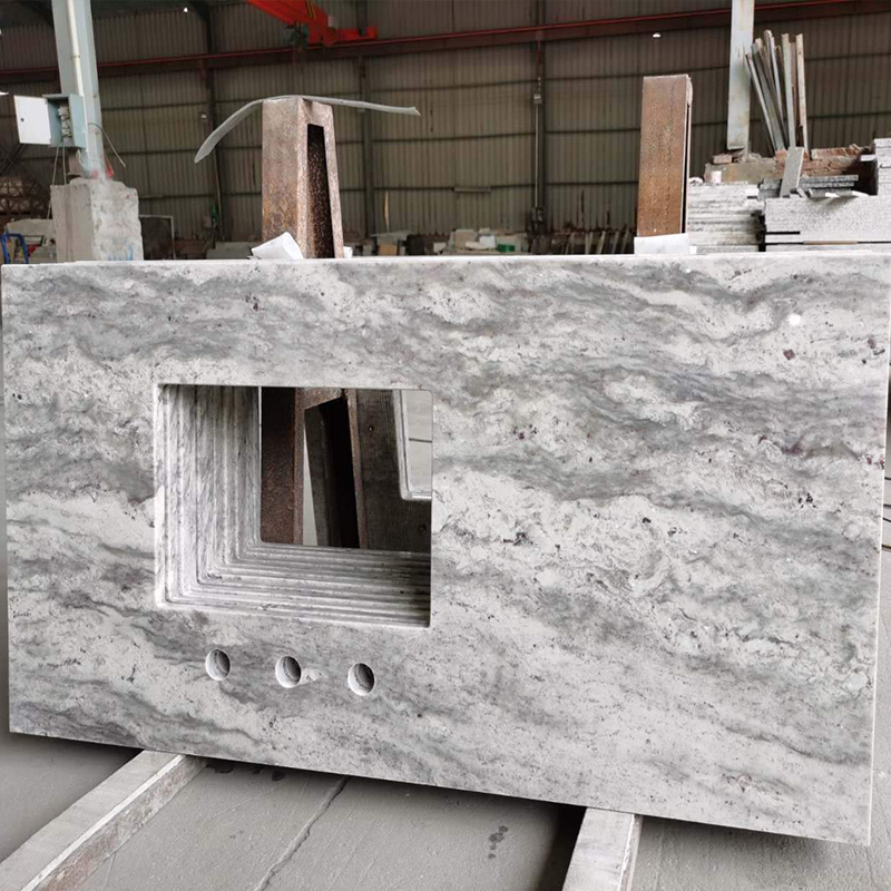 granit granito natural Andromeda Luxury White Countertop Kitchen Table Top Lighth river white Granite Decoration