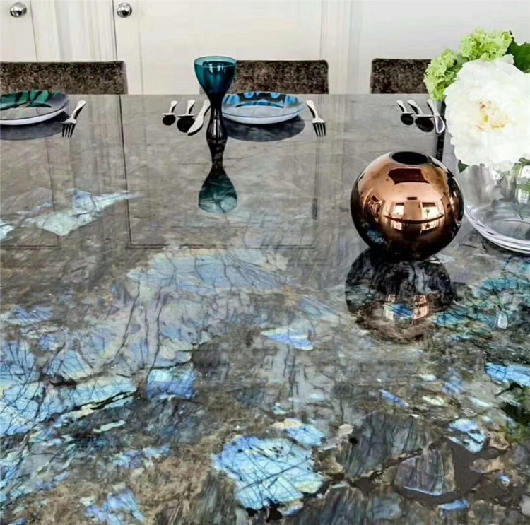 AST OEM/ODM granito natural Hot Sale Luxury Blue Labradorite Granite Natural Stone for kitchen Countertops Hotels