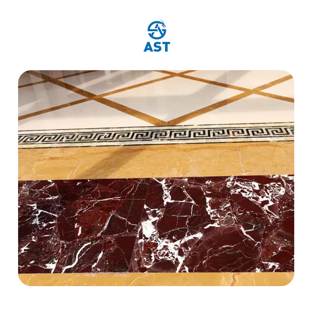 AST OEM/ODM marbre baldosa natural glossy stone high hardness Rosso Lepanto Floor and wall Marble tiles