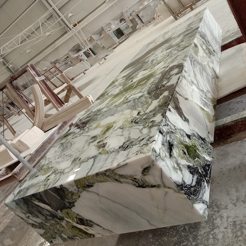 AST OEM/ODM marmol Marmar Natural Ice Jade Green Marble White Beauty Luxury Marble Ice green marble big slab best price