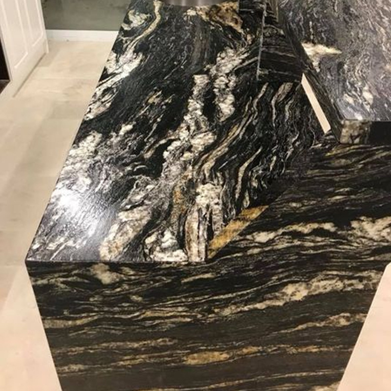 AST Brazil Cosmic Cosmos Black Fusion Matrix Titanium Gold Polished White Gold Black Fusion Granite For Kitchen Countertops