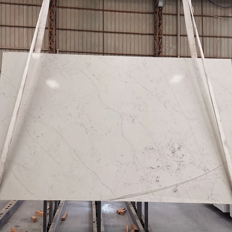 AST OEM/ODM fliese Cuarzo encimeras losa 4002 Aritificial Stone Marble series ocean carrara solid Quartz Countertop For kitchen