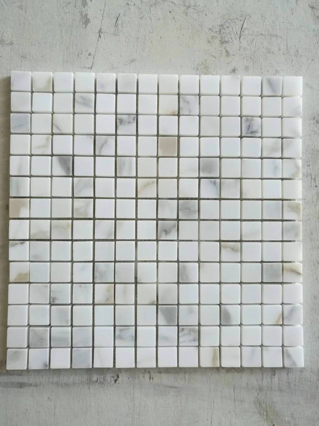 AST luxury hexagon mosaic bathroom kitchen backsplash thassos white stone gold metal copper brass waterjet marble mosaic tile