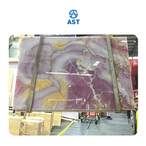 AST OEM/ODM Luxury Onice Natural Onyx Stone Beautiful Polished surface Marbre losa Purple Onyx Marble Slabs for Home Decoration