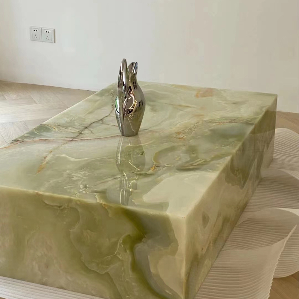 AST OEM/ODM Marmo Marbre luxury tea tables bar tops natural marble Green Onyx Countertops for home