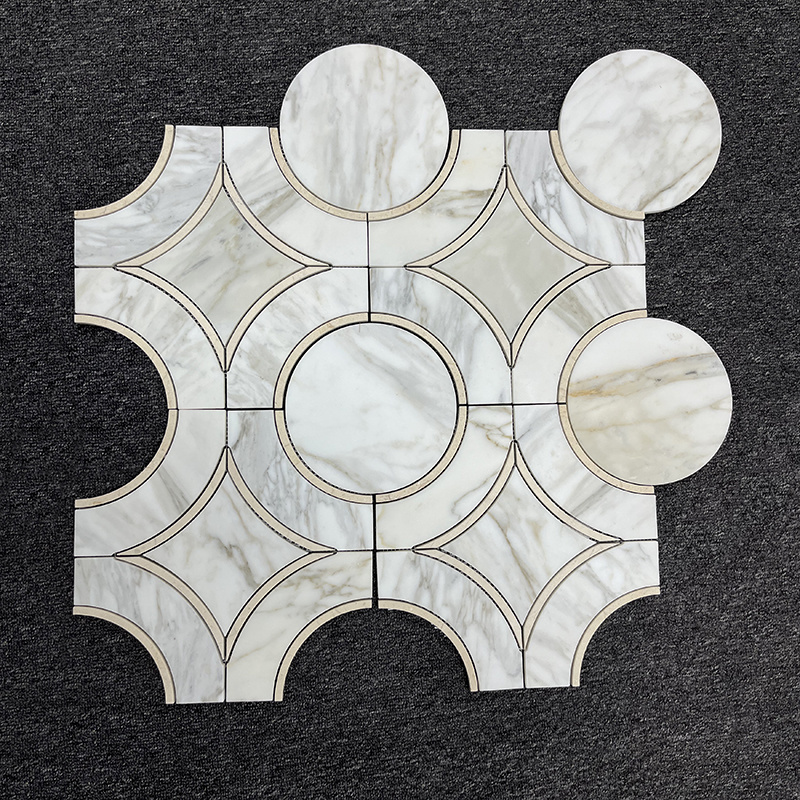 AST Natural Marble Waterjet Polished Honed Calacatta Gold Marble Mosaic Tile for Backsplash Bathroom Kitchen Wall Floor Tiles