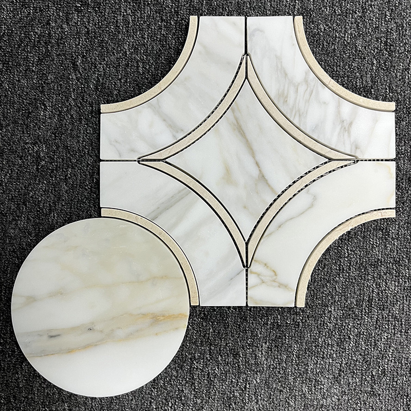 AST Natural Marble Waterjet Polished Honed Calacatta Gold Marble Mosaic Tile for Backsplash Bathroom Kitchen Wall Floor Tiles