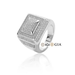 Wholesale Fashion Men Hip Hop Jewelry Iced Out Lab Diamond Square Finger Ring Rough Lab Grown Diamond