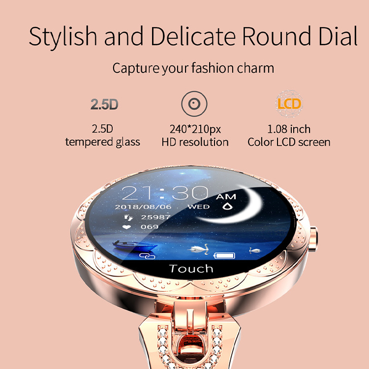 2023 new ladies diamond metal watch AK15 Smartwatch physiological cycle reminder waterproof sleep monitoring smart bracelet