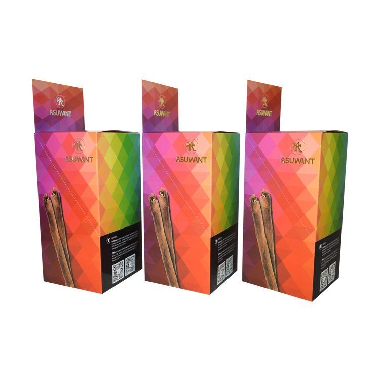 Custom Card Bottom Self-locked Display Paper Box Tobacco Cigarette Cigar Smoke Natural Leaf Wraps Uv Set Packaging Bags And Boxe