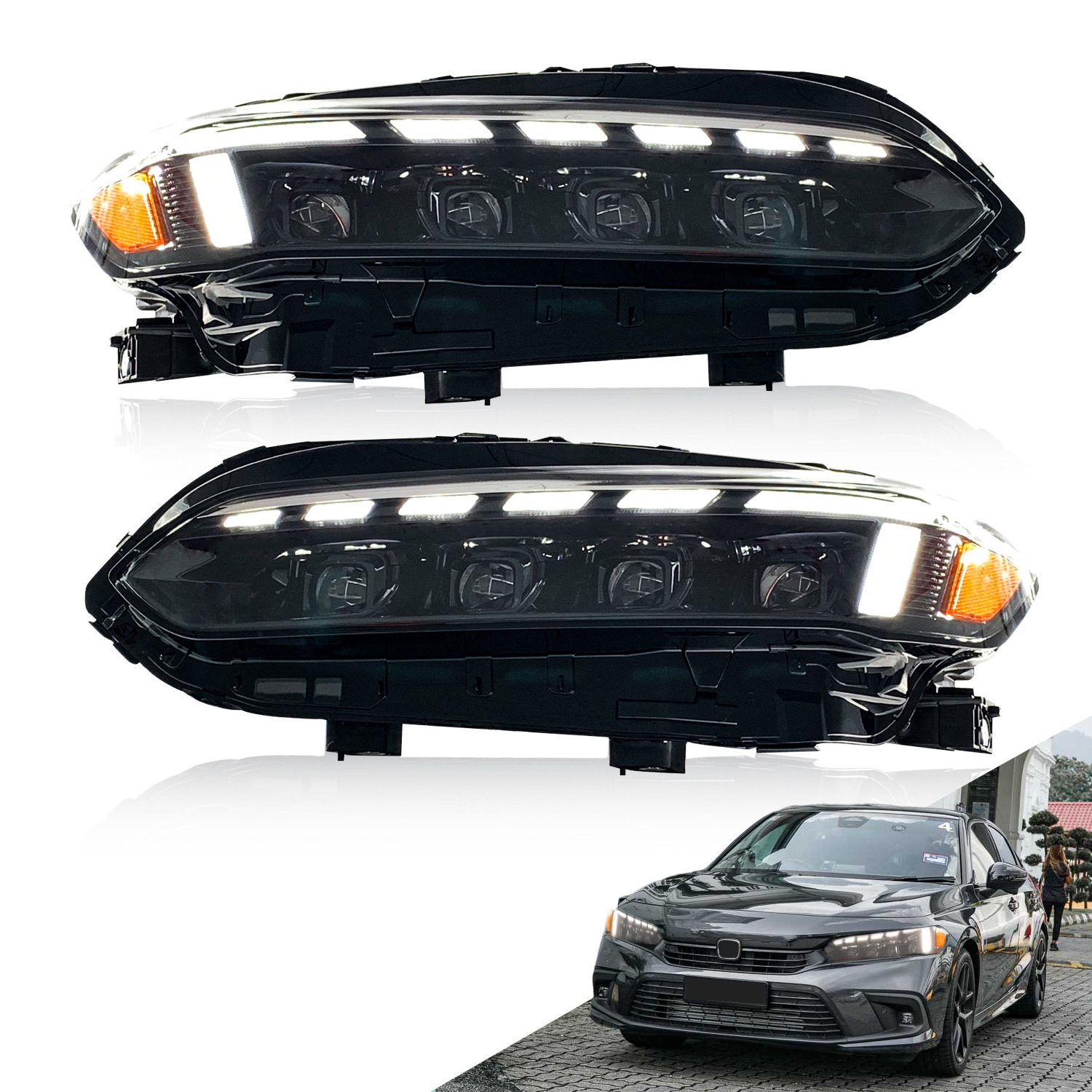 Wholesales New Arrivals headlights for Eleventh generation Civic 2022-2023 Auto Lighting System High Quality Headlight Assembli