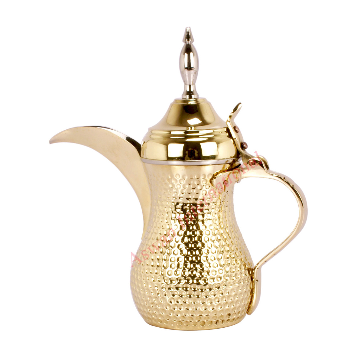 High Quality Arabic gold silver Teapot 1.0L 1.5L 2.0L  Wholesale Arabic Coffee Pot with Long Spout New Design Brass Metal Dallah