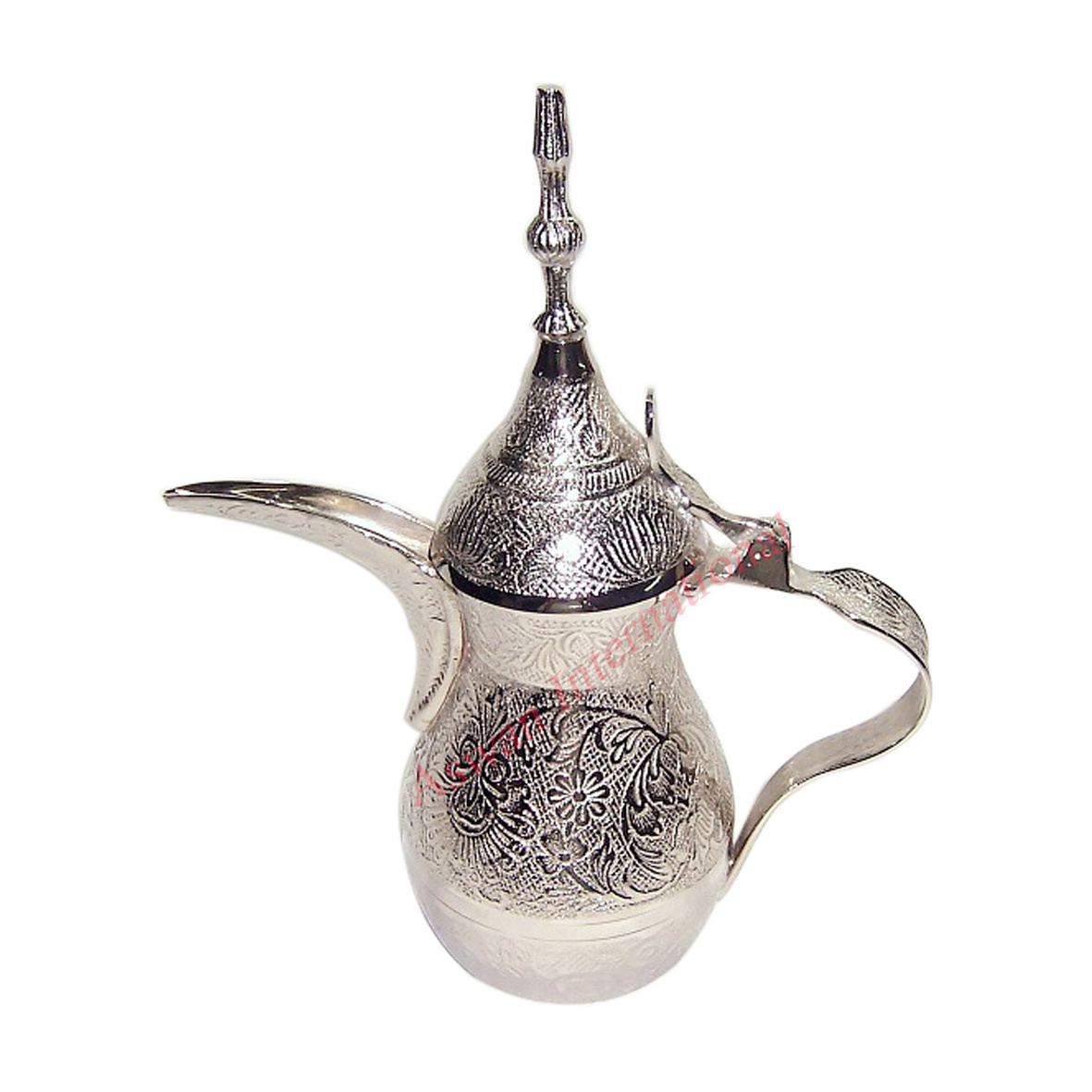 High Quality Arabic gold silver Teapot 1.0L 1.5L 2.0L  Wholesale Arabic Coffee Pot with Long Spout New Design Brass Metal Dallah