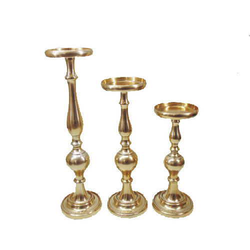 Brass Finished Candle Holder Metal T Light Candlestick Pillars for Home Decoration Candle Stand Decorative Luxury for selling