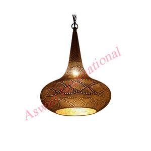 Exceptional Quality Modern Style Handcrafted Silver Plated Moroccan Brass Hanging Lamp Ceiling Light Fixture