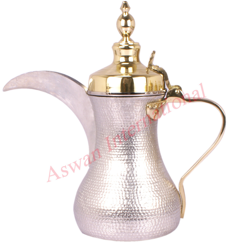 Arabic Coffee Pot Dual Tone Gold And Nickel Plated Brass Top Selling Affordable Best coffee Dallah