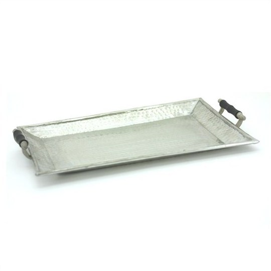 Standard Quality Hammered Design Tray Metal Material Serving Tray Rectangle Steel Plate Metal Serving Tray for Coffee