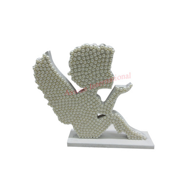 Angel Design Ornament Decoration Home Item Sparkly Bling Gift Sparkle Decor pearl Tabletop Figurine Living Room