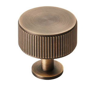 Grooved Circular Solid Brass Cabinet Knobs Premium Hardware Wholesale Unique Design Woodworking Handles